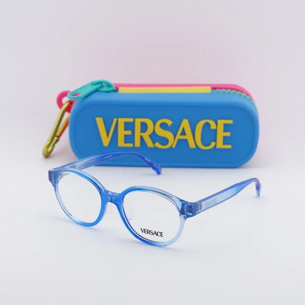 Versace Kids VK3012 5532 Round Eyeglasses - Transparent Blue 47mm